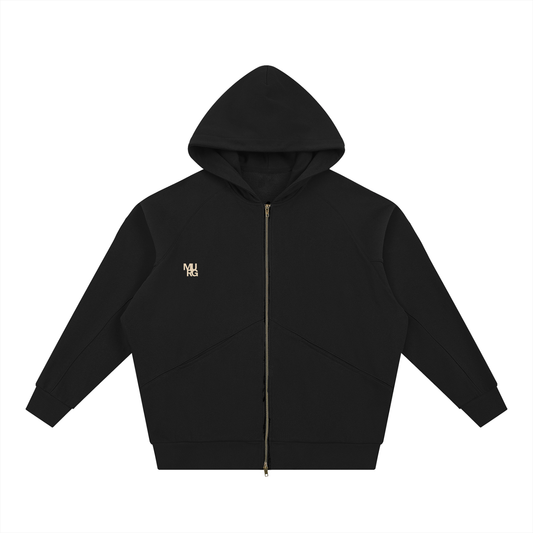 Dolman Sleeve Zip-Through Fleece  Hoodie