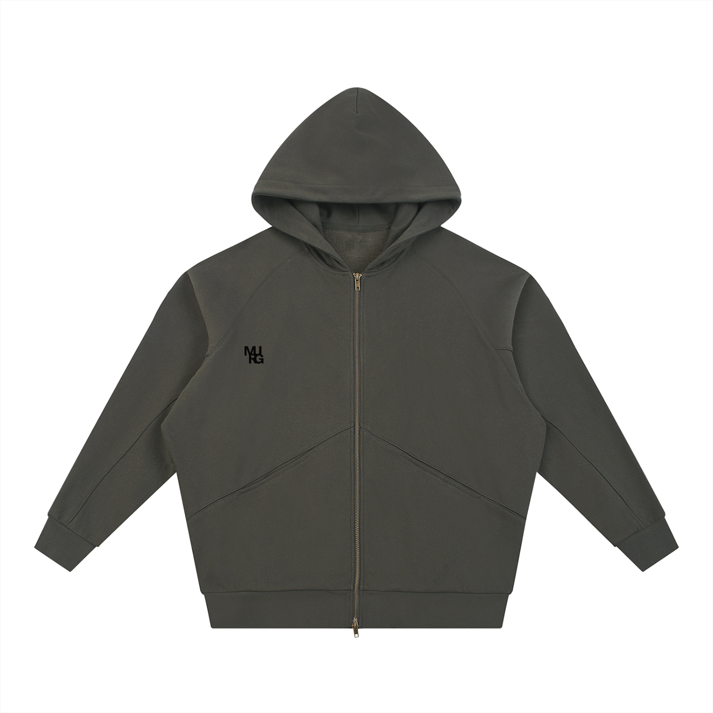 Dolman Sleeve Zip-Through Fleece  Hoodie