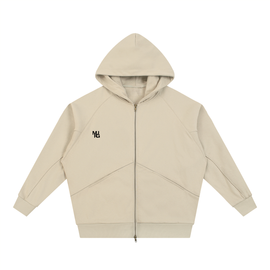 Dolman Sleeve Zip-Through Fleece  Hoodie